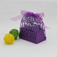 thumbnail image 2 of 20x Caja de dulces de regalo cortada con láser para jaula de pájaros con cinta Favor de boda Violeta Yuyangstore La caja del caramelo, 2 of 8