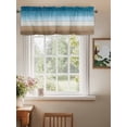 thumbnail image 2 of Valances for Windows Blue Brown Rod Pocket Cafe Window Treatments Valance Curtains for Kitchen Bathroom Laundry Basement Windows 56"x16", 2 of 9