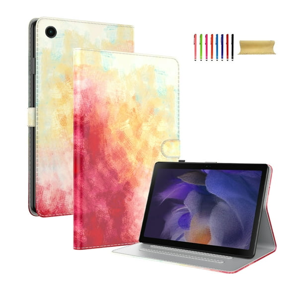 Allytech Slim Case for Samsung Galaxy Tab A9 8.7" SM-X110 X115 2023 Released, PU Leather Folio Flip Stand Protective Multi Angle Viewing Stand Case Cover for Galaxy Tab A9 - Red