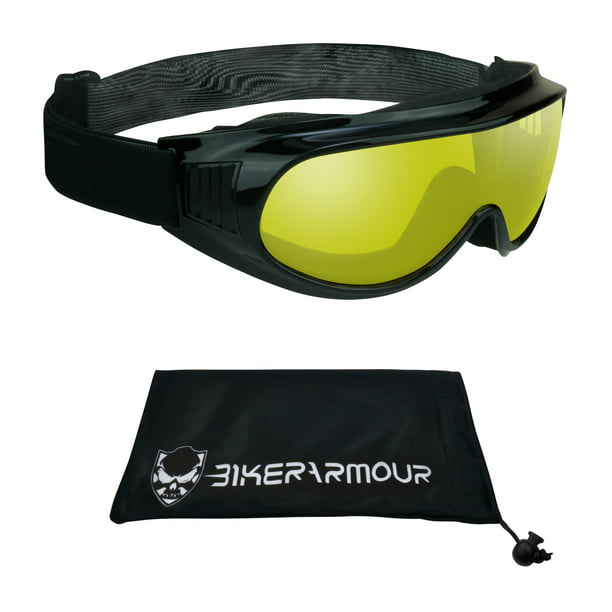 Motorcycle Fit Over Rx Glasses Goggles Yellow Safety