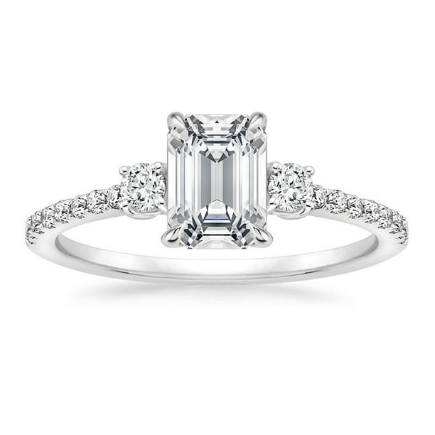 knoflook sarcoom Ezel 2-1/2 Carat T.W. Emerald Swarovski Sterling Silver Engagement Ring. -  Walmart.com
