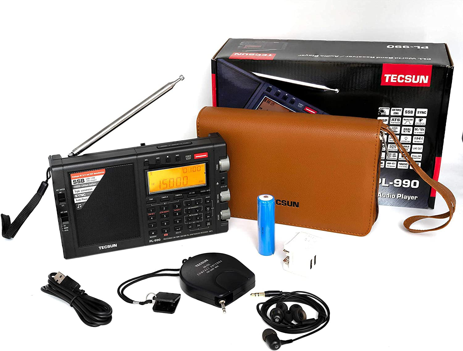 Tecsun PL990 PLL SSB World Band AM FM Shortwave Radio Receiver MP3 Player