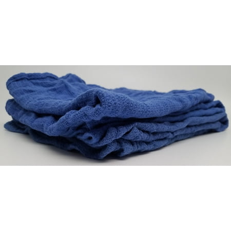 AFFORDABLE WIPERS BULK RECLAIMED BLUE HUCK TOWELS GLASS CLEANING WIPING JANITORIAL LINTLESS SURGICAL 25 LBS - ~ 175