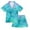 Pastel Blue Dandelions, variant on Silky Satin Kids' Pajama Set Breathable & Smooth Unisex Button-Down Pajamas Blue Tie-dye Pattern