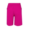 thumbnail image 5 of Pink Woman Pants Clearance Womens Casual Solid Side Pockets Pants Shorts Elastic Waist Pockets Daily Mid Long Shorts Pants for Women, 5 of 6