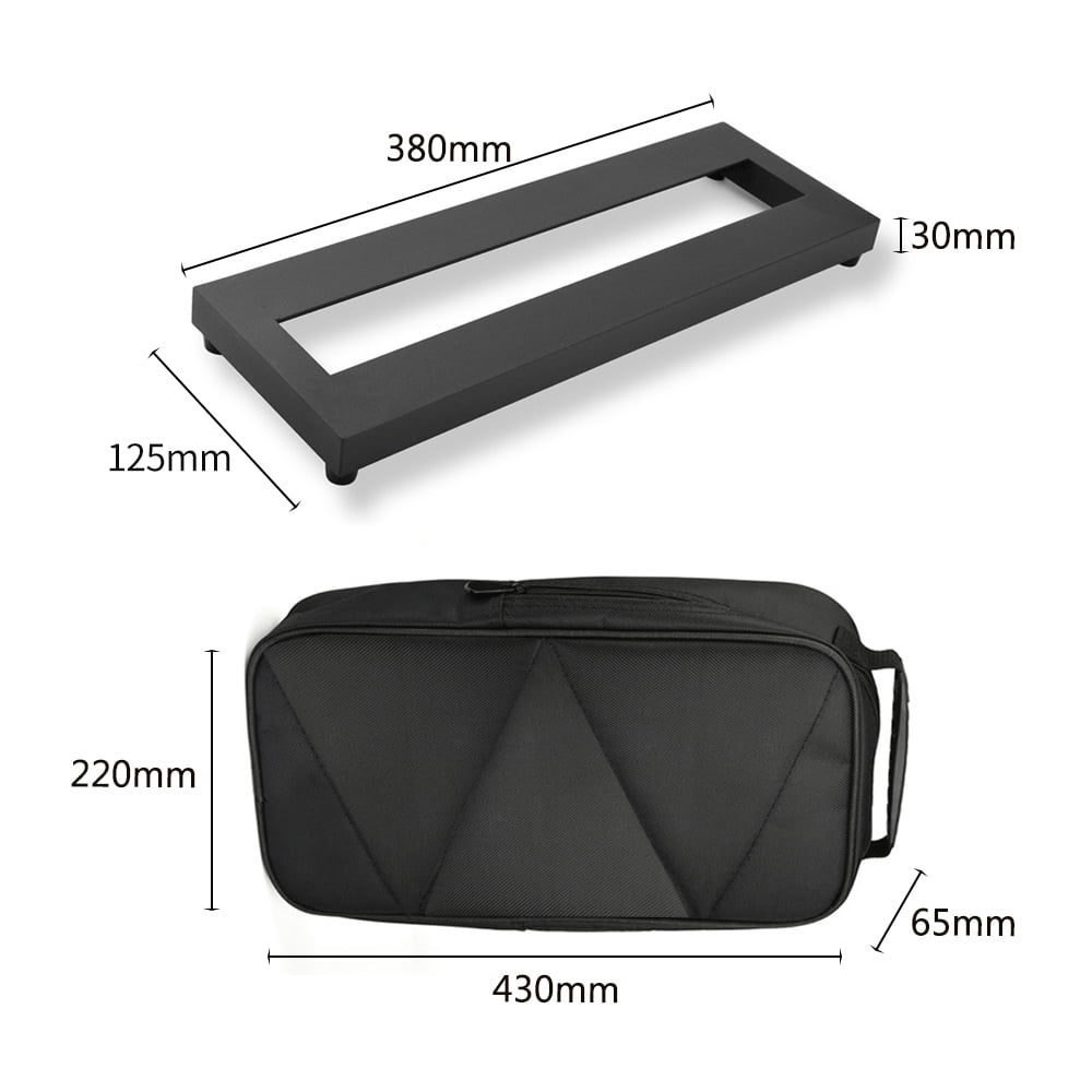 Small Size Guitar Effect Pedal Board Aluminum Alloy Pedalboard 15×4.9 Inch with Carrying Bag