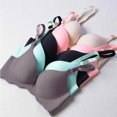 thumbnail image 3 of harmtty Women Sexy Solid Color Seamless Wavy Breathable Push Up Bra Underwear Bralette,Grey,34B, 3 of 8