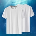 thumbnail image 5 of XAOFW Men's T-Shirts Summer Round Neck Loose Fit Tee Short Sleeve Stretch Solid Color Ice Silk T Shirt Home Lounging Versatile Top, 5 of 6