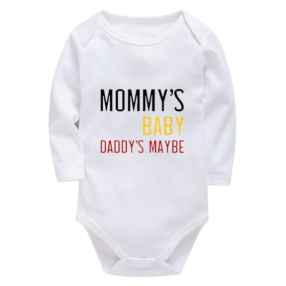 Mommy's Baby Daddy's Maybe Bodysuit for Girls Long Sleeve Baby Girl Newborn Outfits White Boys Rompers 18 Months