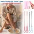 thumbnail image 3 of Long Handled Foot Washing Brush Soft Silicone Bristles for Cleaning Between Toes Exfoliating Dead Skin No Bending Required Shower Scrubber, 3 of 5