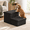 Black-2-19" X 17" X 13" H, variant on Beige 5 48" X 17" X 22" H Foldable Pet Stairs with Storage for Small Medium Large Dogs and Cats