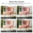 thumbnail image 4 of HULALA HOME Monica Upholstered Modern Tufted Accent Side Chair with Gold Legs by  PINK, 4 of 10