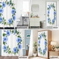 thumbnail image 6 of Blue Flower Wreath Fabric Shower Curtain Spring Pastoral Washable Shower Curtains for Bathroom, Waterproof Bath Curtain with Hooks Home Decor 72x84in, 6 of 8