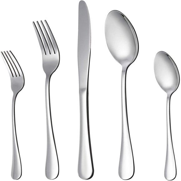 LIANYU 20 Piece Silverware Flatware Cutlery Set, Stainless Steel Utensils Service for 4, Include Knife Fork Spoon, Mirror Polished, Dishwasher Safe