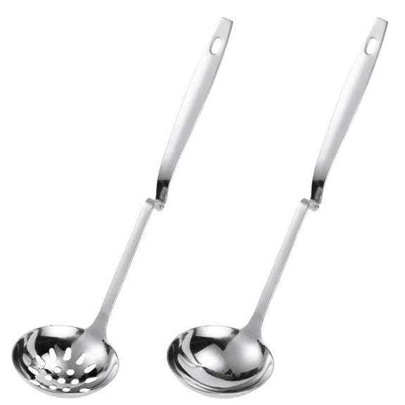 NIAIZEK 2-Piece Stainless Steel Soup Ladle Set with Handle, Deep Serving Spoons for Kitchen Cooking and Serving