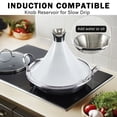 thumbnail image 4 of Cooks Standard Multi-ply Clad Stainless Steel Moroccan Tagine Pot 11 Inch 3.6 Qt, Dual Handles, Clay Pot Alternative for Slow Cooking, with Conical Die-Cast Aluminum & Glass Lid, WhiteCooks Standard, 4 of 8