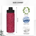thumbnail image 3 of Lsque Red Glitter Pattern Water Bottle,18oz Sports Insulated Kettle for Cycling Gym Basketball Outdoor, Suitable as a Present, 3 of 7