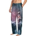 thumbnail image 2 of Balery Men'S Boat Lighthouse Storm Waves Pants,Sleepwear Pants,Pajama Pants,Pj Bottoms Drawstring And Pockets-Small, 2 of 9
