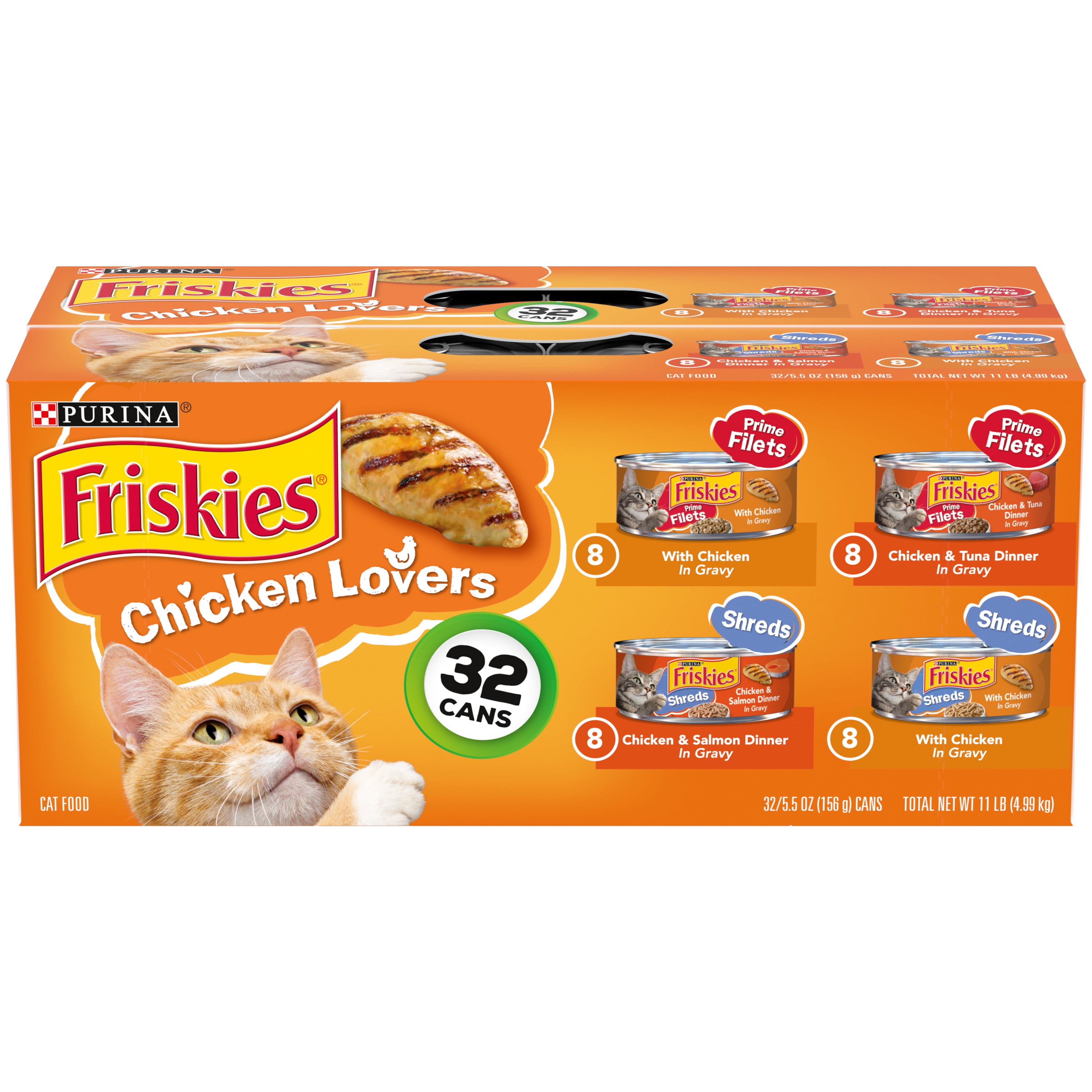 (32 Pack) Friskies Gravy Wet Cat Food Variety Pack, Chicken Lovers