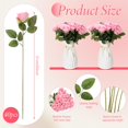 thumbnail image 2 of Flores artificiales con forma de hotop, 40 unidades, con tallo largo, color rosa, 2 of 6