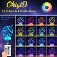 thumbnail image 2 of Luz nocturna OkiyID Baseball 3D Illusion Lámpara de 16 colores con mando a distancia, 2 of 7