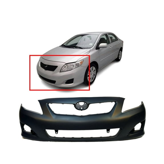 DCP Primed Front Bumper cover Fascia for 2009-2010 Toyota Corolla Base CE LE XLE