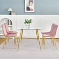 thumbnail image 5 of Modern Pink Dining Chairs with Gold Metal Legs – Home Bedroom & Student Desk Set of 4, Ergonomic Design & Comfortable Seating, 5 of 9