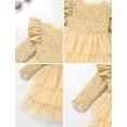 thumbnail image 5 of IDOPIP Toddler Girls Sequins Velvet Tutu Dress Glitter Christmas Tiered Mesh Dress 2-3 Years Champagne, 5 of 7