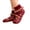 01#Wine, variant on Adult Cable Knit Fleece Lined Slipper Socks with Ruffled Cuff Non Slip Winter Indoor Floor Socks for Home Lounging M