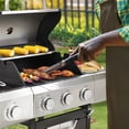 thumbnail image 4 of HighSound 3-Burner Propane Gas Grill with Side Burner & Waterproof Cover, 40500 BTU Output Stainless Steel Grill for Outdoor Cooking Kitchen and Patio Backyard Barbecue, Black & Silver, 4 of 10