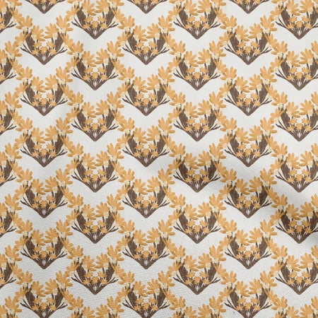 oneOone Cotton Poplin Twill Yellow Fabric Floral Craft Projects Decor Fabric Printed By The Yard 56 Inch Wide