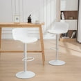 thumbnail image 2 of Kidol&Shellder 1PCS Height Adjustable Swivelable PU Leather Bar Stools with Backrest, White, 2 of 6