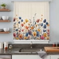 thumbnail image 5 of Colorful Spring Floral Sheer Curtains 54 Inches Long, Elegant Summer Botanical Rustic Light Filering Curtains, Breathable Simi Curtain Privacy Drapes for Kitchen Bathroom Small Window Treatment, 5 of 9