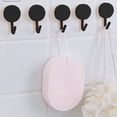 thumbnail image 4 of 5-Pack Adhesive Wall Hooks No Drill Required - Strong Hold Bathroom Kitchen Hooks for Towels Organization 360 Rotation Heavy Duty Hooks (2.36x1.57in,Black), 4 of 6