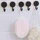 thumbnail image 4 of Paquetes de 5 ganchos adhesivos fuertes para baño y cocina - No hay taladros colgados sin daños para toallas, cubiertos y batas con giro 360 grados, 4 of 6