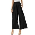 thumbnail image 2 of Women's Wide Leg Palazzo Pants High Waisted Loose Fit Pleated Casual Trousers Comfortable Flowy Smocked Elastic Waist, 2 of 2