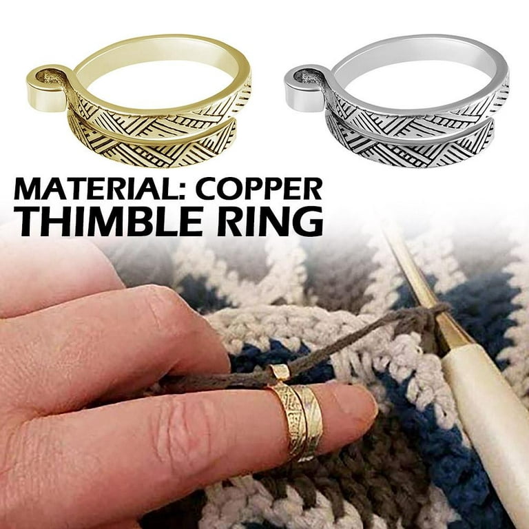 1/2pc Crochet Finger Ring Adjustable Crochet Tension Ring Open Yarn Guide  Finger