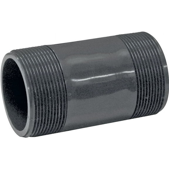 Genova 300 Series P-2-4 Pipe Nipple, 2 in, MIP, PVC, Gray, SCH 80 Schedule, 4 in L