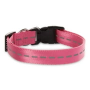Vibrant Life Solid Nylon Reflective Dog Collar, Pink, Large
