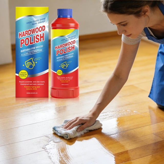 Agente de pulido para pisos de madera y muebles 500ml con reparación de rayones, resistencia al agua y las manchas, fórmula nutritiva para brillo y protección.