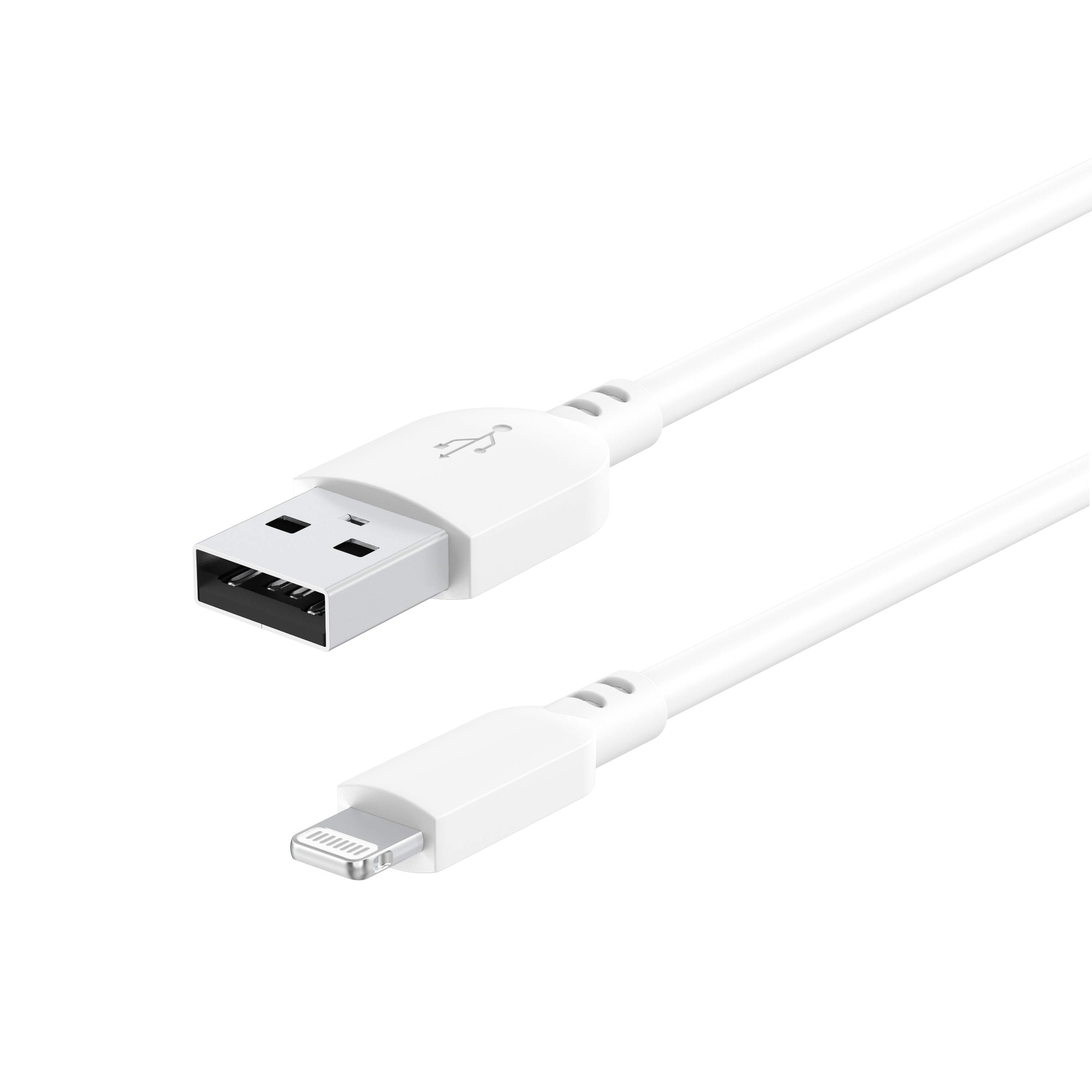 onn 6' Lightning to USB Charging Cable, White photo 2