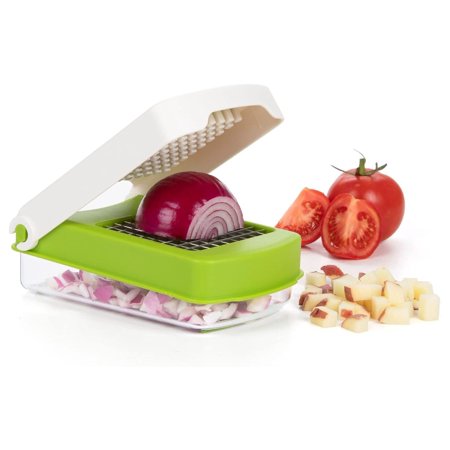 

DaiZuY Onion Chopper - One-Push Dicing - Stainless Steel Blades - 500ml Container - Green