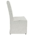thumbnail image 3 of 19 Inch Parson Style Dining Chair, Slipcover, Stripes, Set of 2, Gray, White- Saltoro Sherpi, 3 of 5