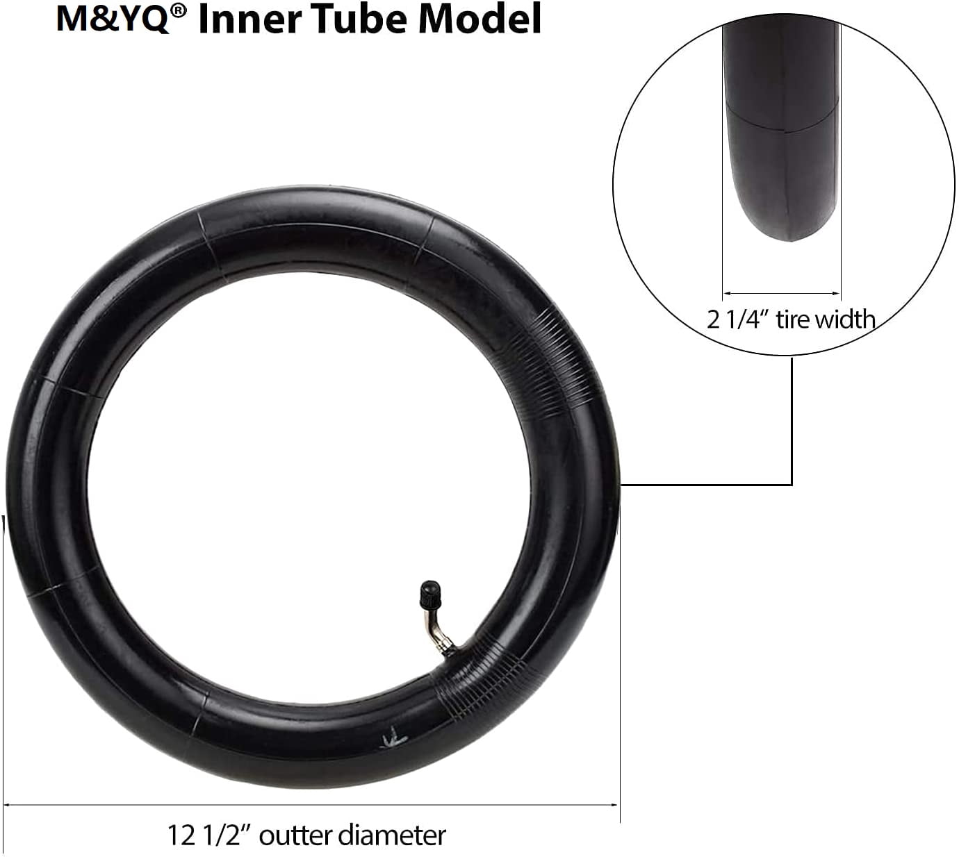 12-1/2"x 2-1/4" (57-203/62-203) Inner Tube 57mm Rubber for Electric Scooter Electric/Bike Wheelchair/Tire