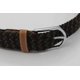 thumbnail image 3 of 41 * 1.3 Inch Unisex Elastic Fabric Braided Stretch Belt Casual Men Women Waist Belt with PU Leather Buckle,green+coffee, 3 of 3