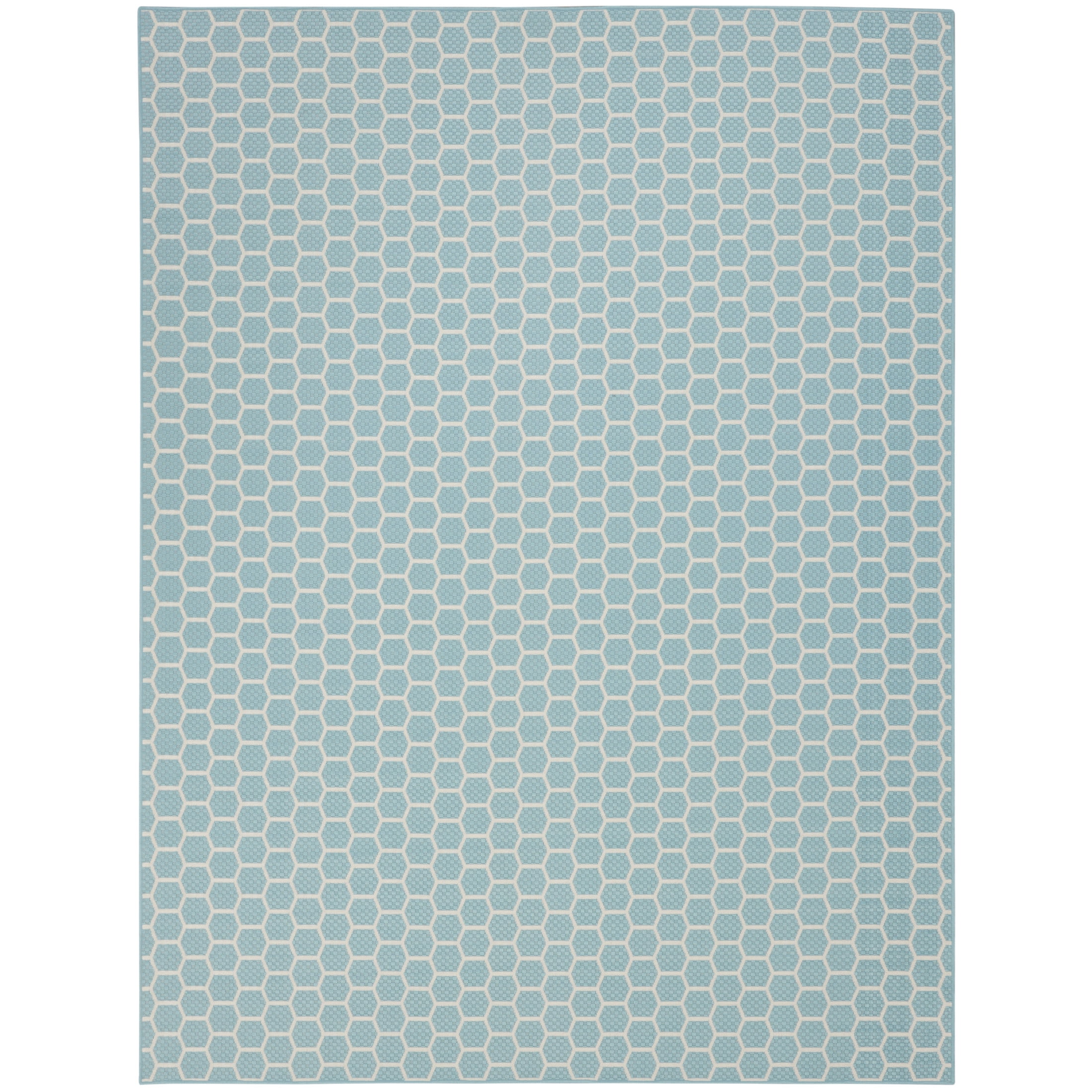 Nourison Reversible Indoor Outdoor 9' x 12' Aqua Modern Rug