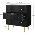 thumbnail image 3 of HLR 3 Drawer Dresser for Bedroom, Black Dressers & Chests of Drawers, Black and Gold Dresser, 3 of 7