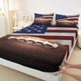 thumbnail image 5 of Manfei Cartoon Football Bed Sheets, US Flag Sport Full Size Sheets, Red White Blue 4pcs(1 Flat Sheet, 1 Fitted Sheet and 2 Pillowcases), 5 of 6