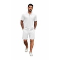thumbnail image 5 of COOFANDY Mens Tracksuit Casual 2 Piece Quarter Zip Polo Shirt and Shorts Set Athletic Jogging Sports, 5 of 8