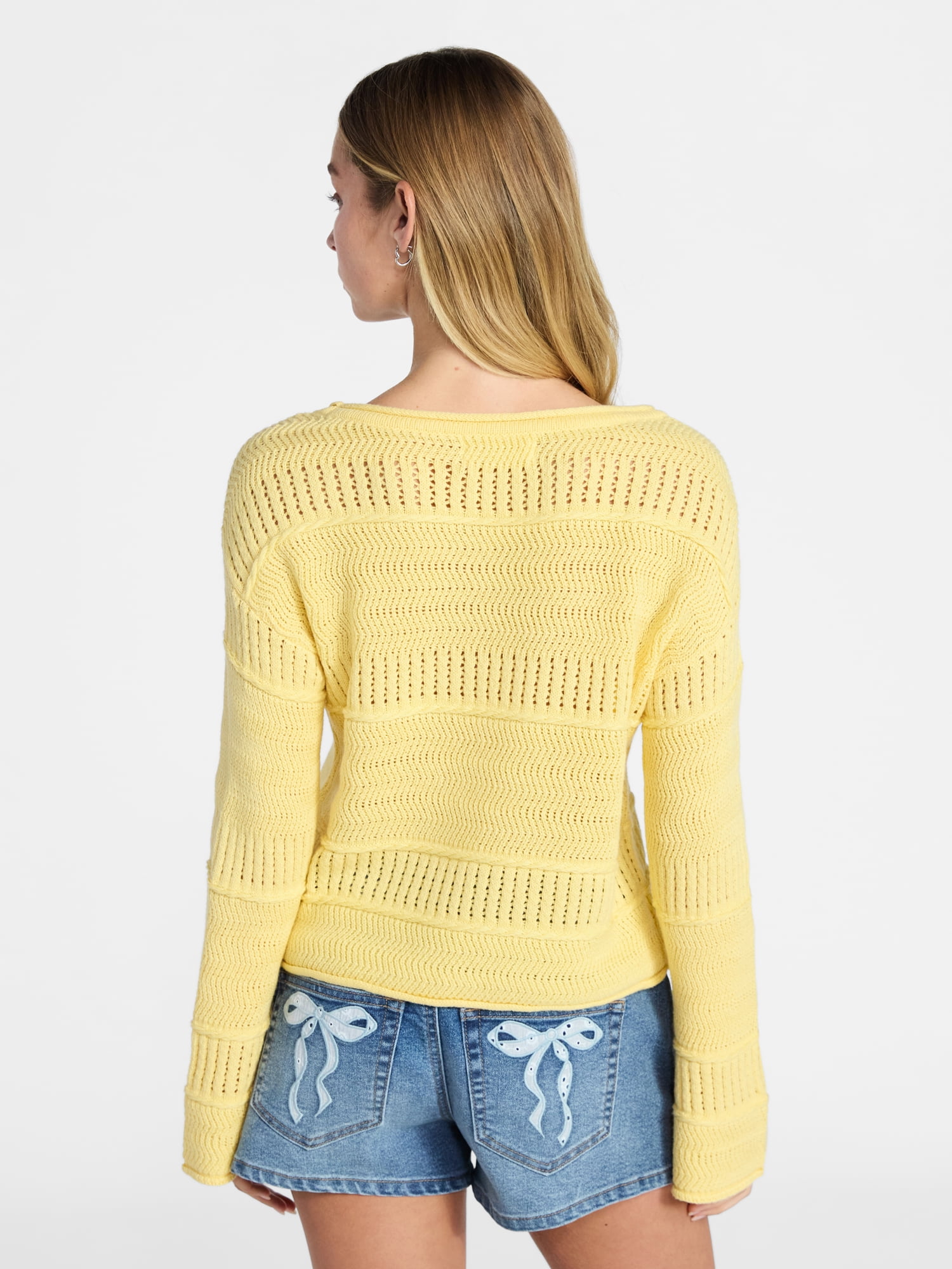 No Boundaries Boat Neck Pullover Sweater, Midweight, Women's XXS-XXL